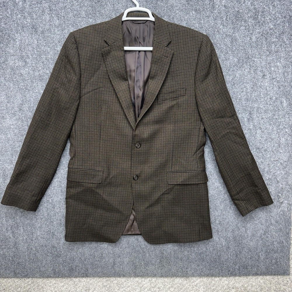 Ralph Lauren Black Label Men's Houndstooth Wool Doubled Slits Blazer SLIM 42 L